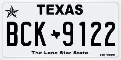 TX license plate BCK9122