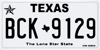 TX license plate BCK9129