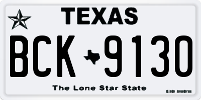 TX license plate BCK9130