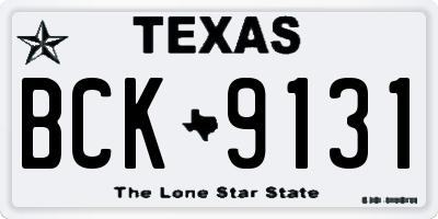 TX license plate BCK9131
