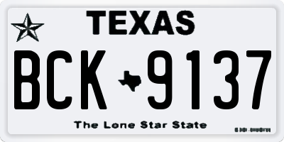 TX license plate BCK9137