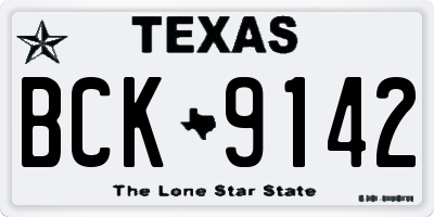 TX license plate BCK9142
