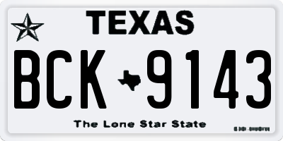 TX license plate BCK9143
