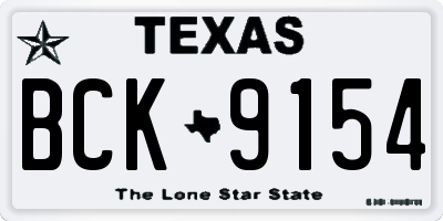 TX license plate BCK9154
