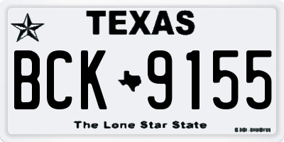 TX license plate BCK9155