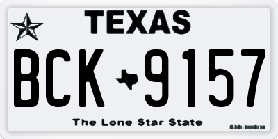 TX license plate BCK9157