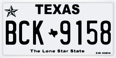 TX license plate BCK9158