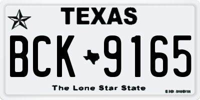 TX license plate BCK9165