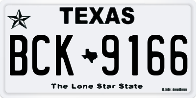 TX license plate BCK9166