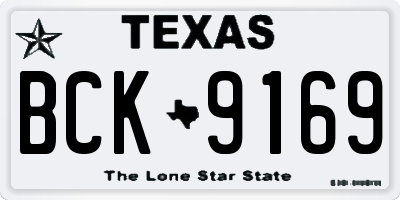 TX license plate BCK9169