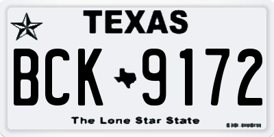 TX license plate BCK9172