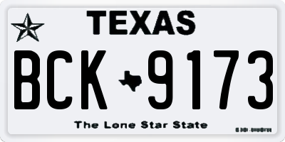 TX license plate BCK9173