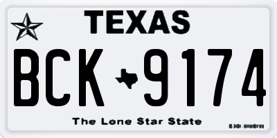 TX license plate BCK9174
