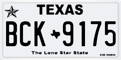 TX license plate BCK9175