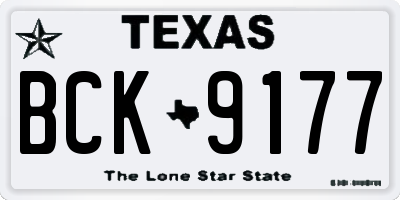 TX license plate BCK9177