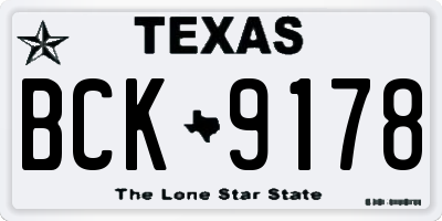 TX license plate BCK9178