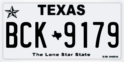 TX license plate BCK9179