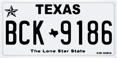 TX license plate BCK9186