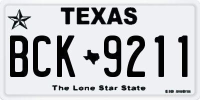 TX license plate BCK9211