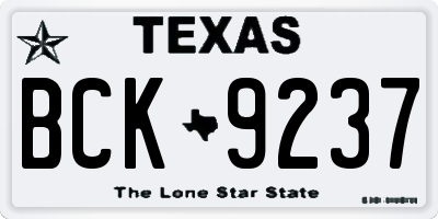 TX license plate BCK9237