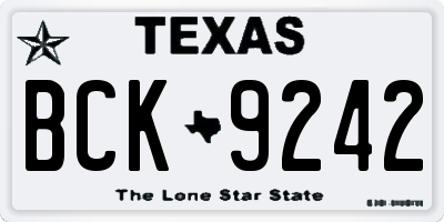 TX license plate BCK9242