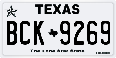 TX license plate BCK9269