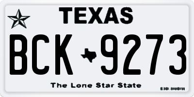 TX license plate BCK9273