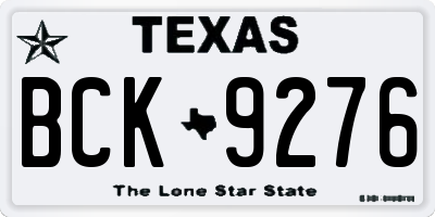 TX license plate BCK9276