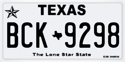 TX license plate BCK9298