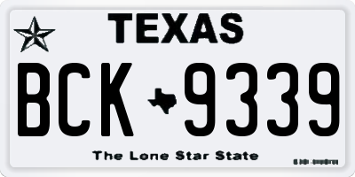 TX license plate BCK9339