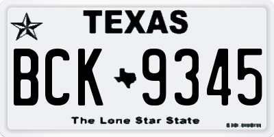 TX license plate BCK9345