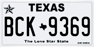 TX license plate BCK9369