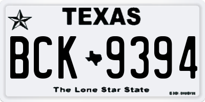 TX license plate BCK9394