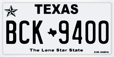 TX license plate BCK9400
