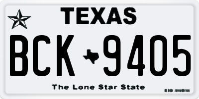 TX license plate BCK9405