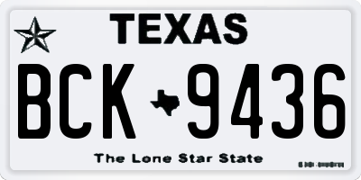 TX license plate BCK9436