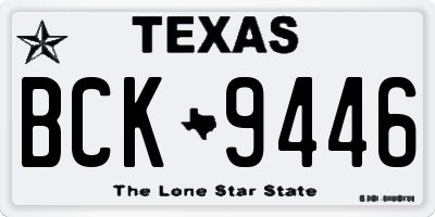 TX license plate BCK9446