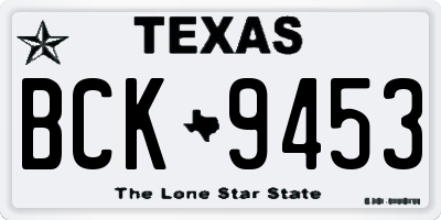 TX license plate BCK9453