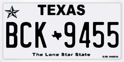 TX license plate BCK9455