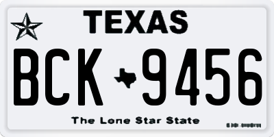 TX license plate BCK9456