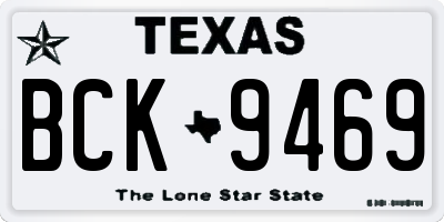 TX license plate BCK9469