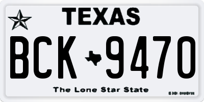 TX license plate BCK9470