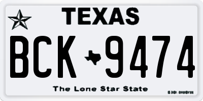 TX license plate BCK9474