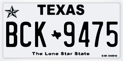TX license plate BCK9475