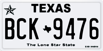 TX license plate BCK9476