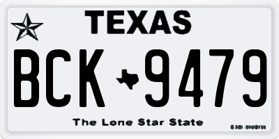 TX license plate BCK9479