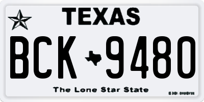 TX license plate BCK9480