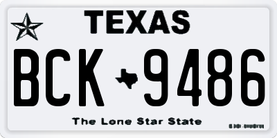 TX license plate BCK9486