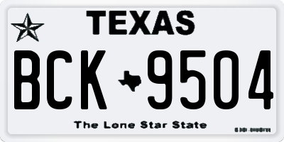 TX license plate BCK9504