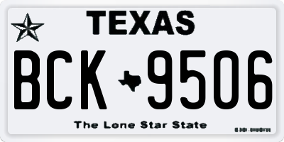 TX license plate BCK9506